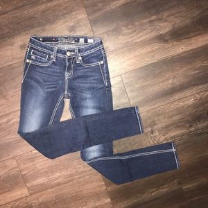 Miss me jeans. Skinny-straight leg. Girls size 14.